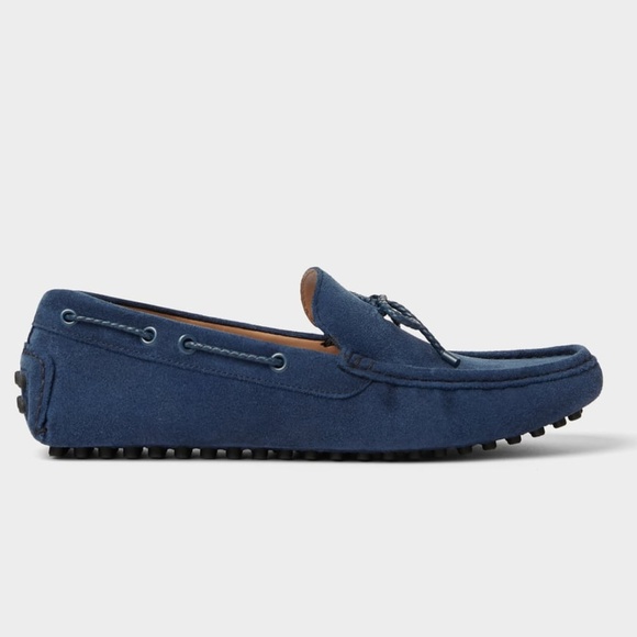 Zara Other - BLUE LEATHER DRIVER MOCCASIN